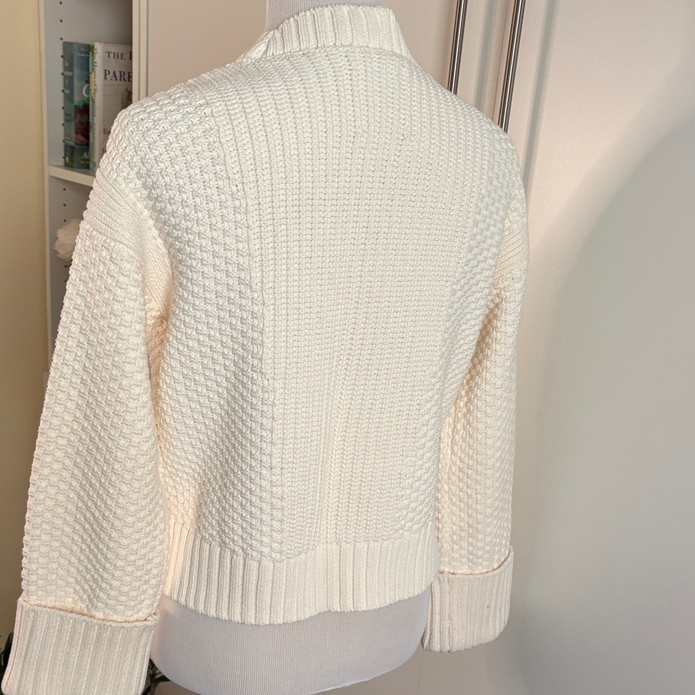 Cozy Cream Cable & Popcorn Knit Button Front Sweater | S - Picture 4 of 8
